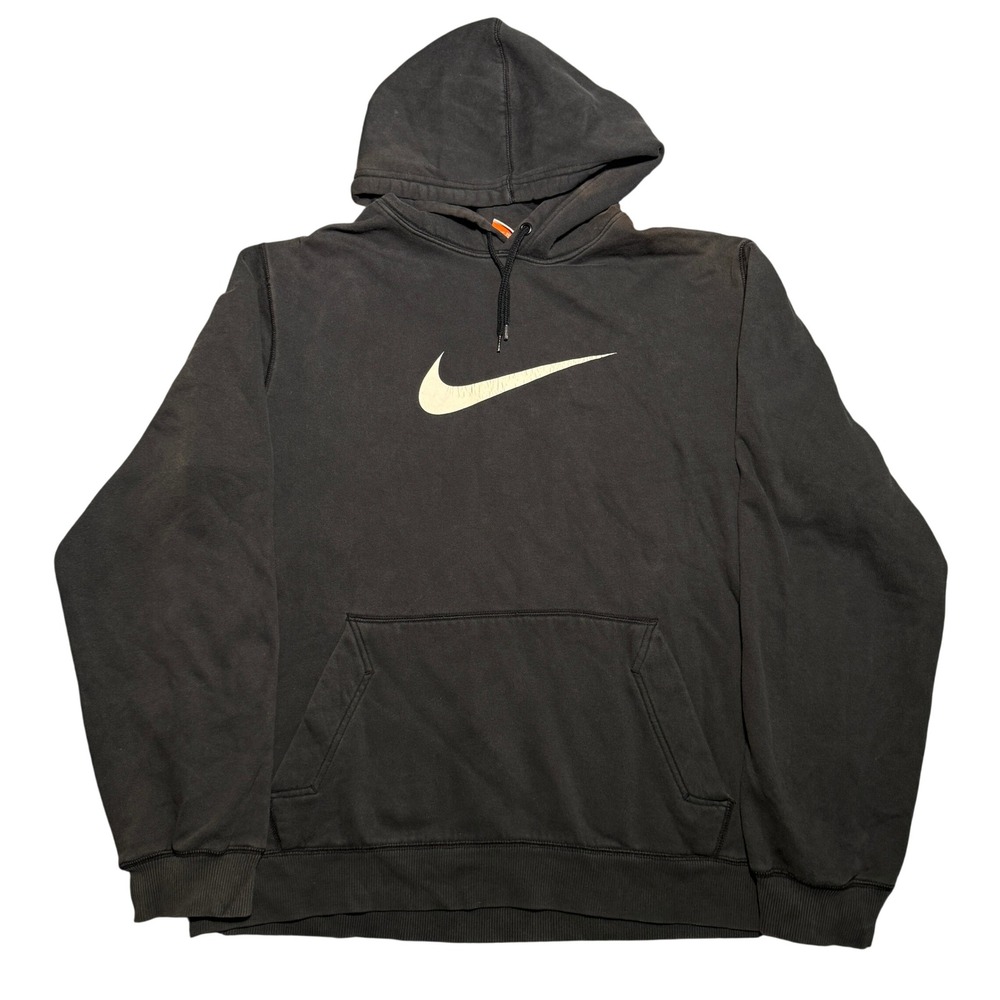 Y2K Nike Athletic Dept Hoodie XL Faded Black Swoosh Pullover Sweatshirt